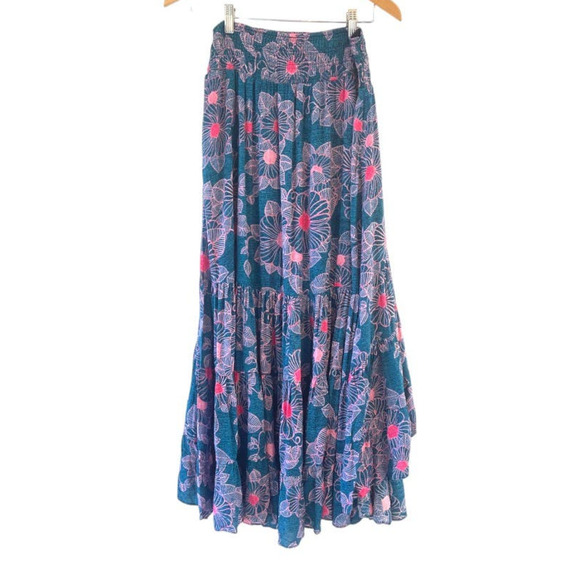 Free People Morning Sun 2-Piece Set Small Teal and Pink Flowers NEW - Picture 14 of 15